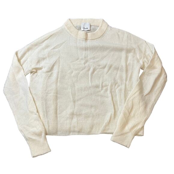 ALLUDE Womens Wool Cashmere Blend sweater‎ off white Size Medium